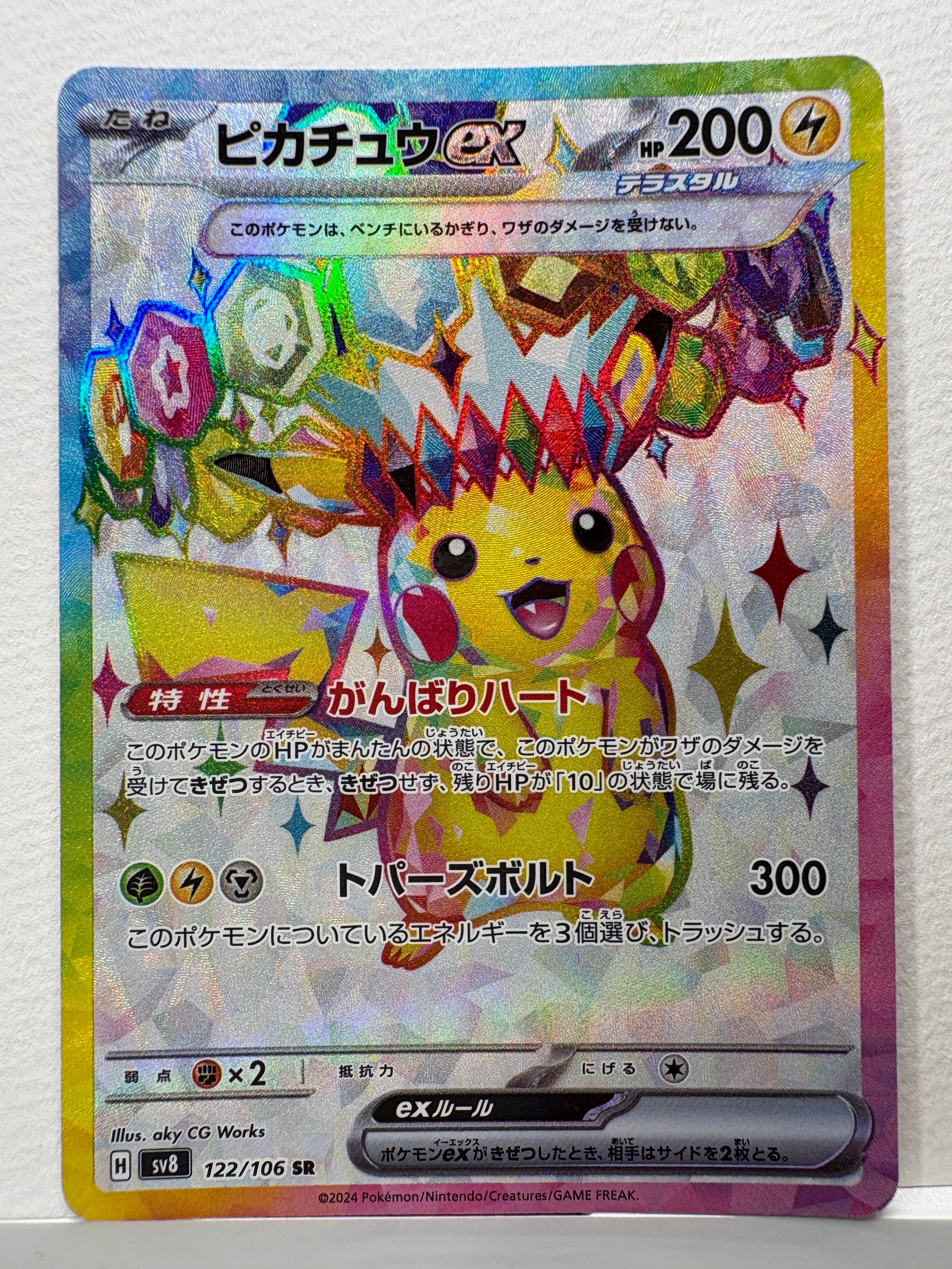 ピカチュウex SR [SV8 122/106](拡張パック「超電ブレイカー」)の新品