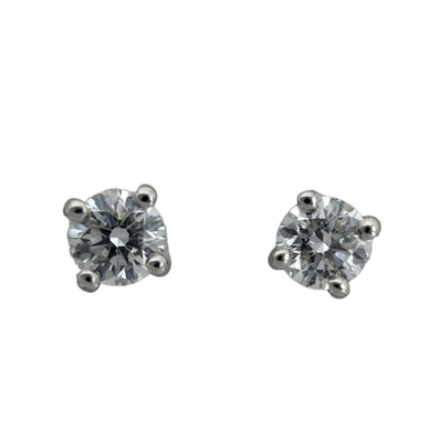 TIFFANY&Co. ティファニー ピアス ソリティア ジュエリー アクセサリー Pt950プラチナ ダイヤモンド レディース 約1.2g 美品【中古品】