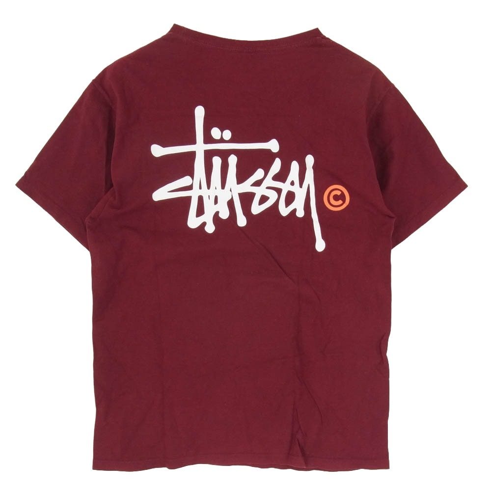 STUSSY ステューシー Tシャツ ストック ロゴ プリント 半袖 Tシャツ カットソー エンジ系 M【中古】