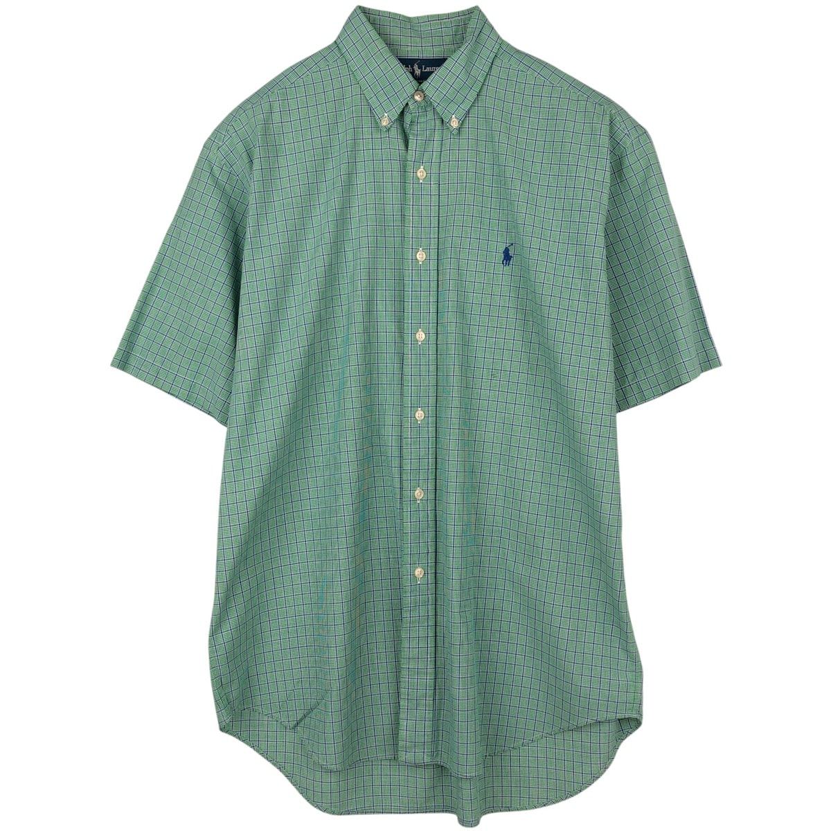 古着 ラルフローレン Ralph Lauren BLAKE 半袖 ボタンダウン チェックシャツ メンズM相当/eaa623621