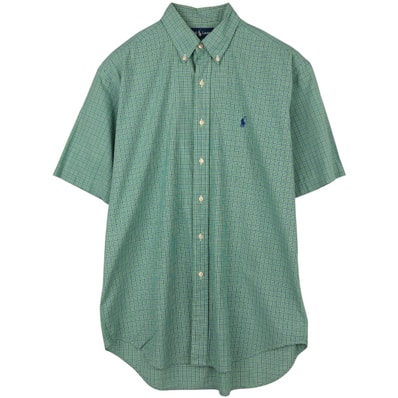古着 ラルフローレン Ralph Lauren BLAKE 半袖 ボタンダウン チェックシャツ メンズM相当/eaa623621