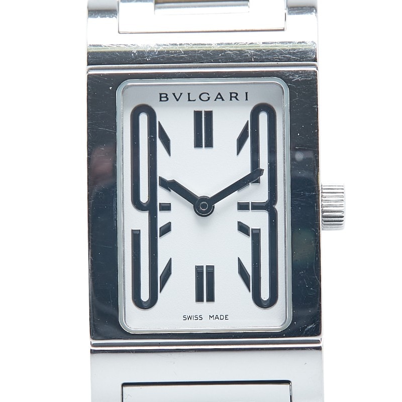 ブルガリ レッタンゴロ 腕時計 RT39S クオーツ ホワイト文字盤 ステンレススチール ボーイズ BVLGARI 【中古】