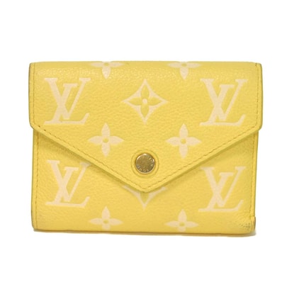 LOUIS VUITTON ルイ・ヴィトン ポルトフォイユ ヴィクトリーヌ イエロー RFID ICチップ スナップボタン 札入れ カードケース コインケース モノグラム アンプラント ジョーヌ 三つ折り財布 M81428