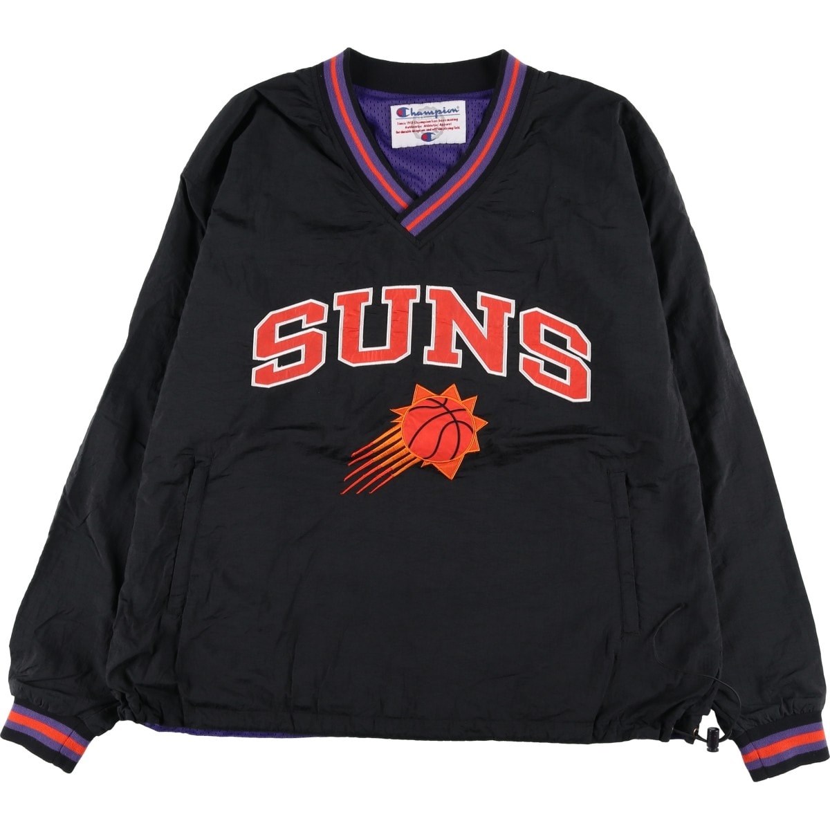 古着 90年代 チャンピオン Champion NBA PHOENIX SUNS フェニックスサンズ リバーシブル Vネック ウォームアッププルオーバー メンズXL相当 ヴィンテージ/eaa630952