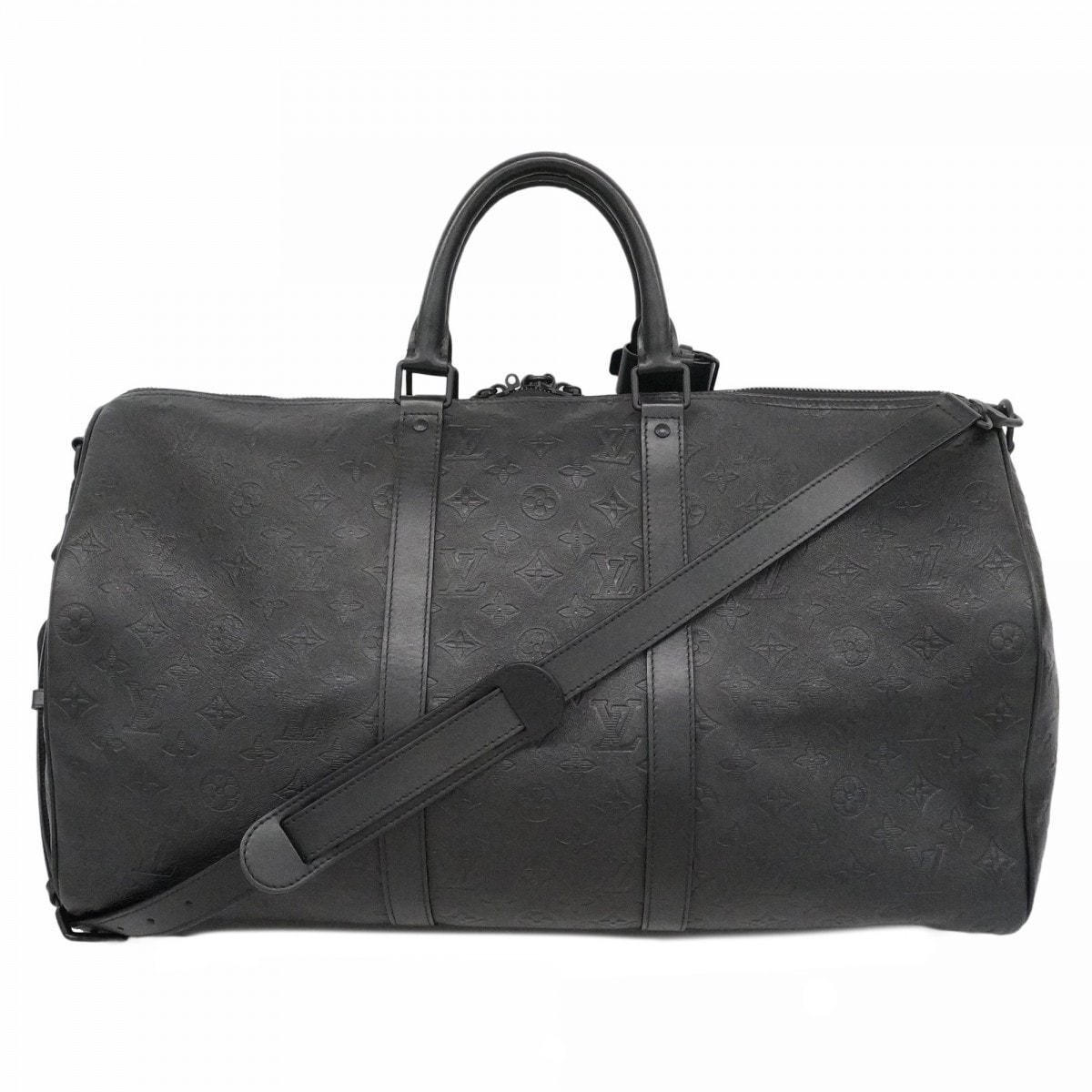 【6dd5493】ルイヴィトン ボストンバッグ モノグラム・シャドウ キーポルバンドリエール50 M44810 ノワール【中古】メンズ
