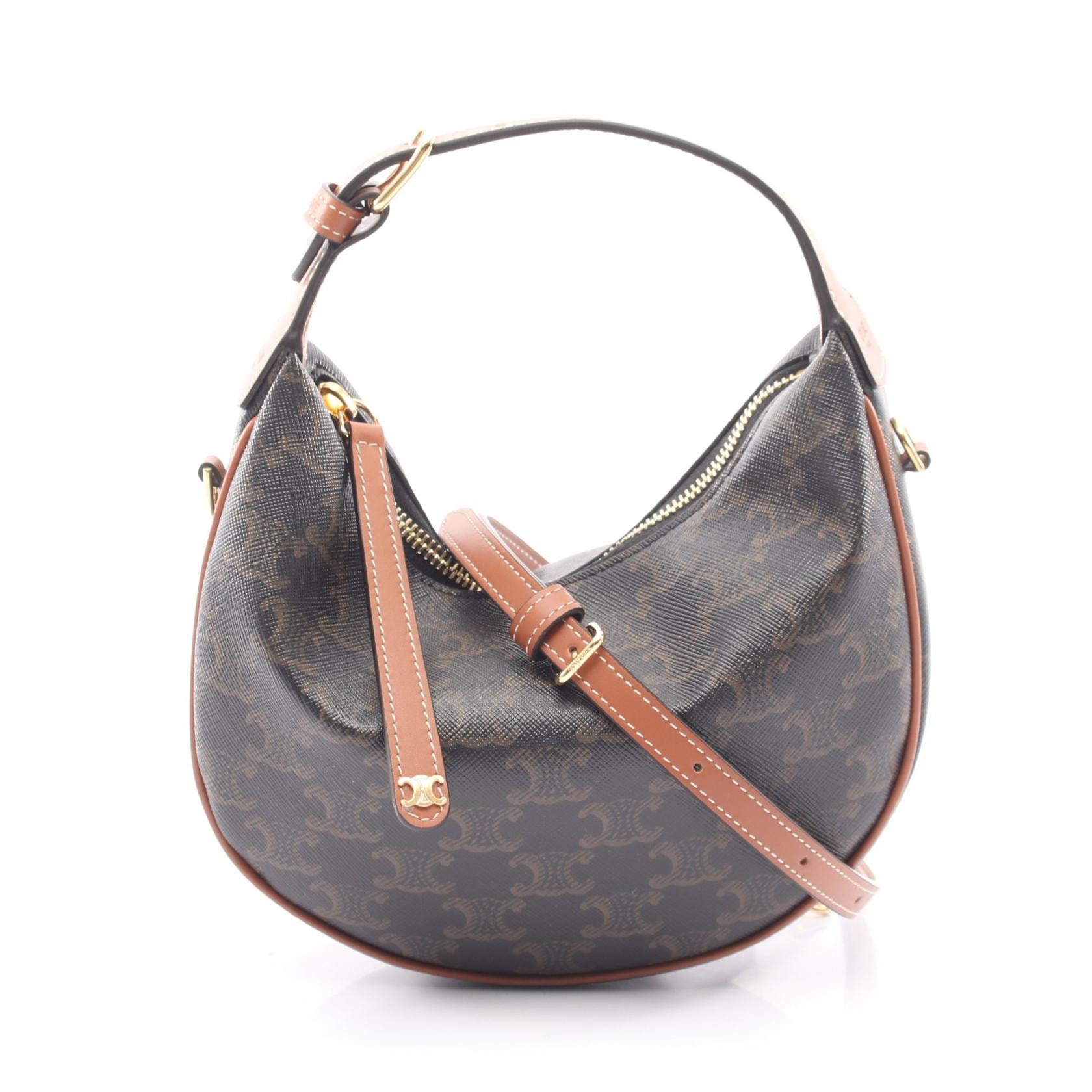 セリーヌ CELINE ティーン ルル トリオンフ 2WAY ハンドバッグ バッグ PVCコーティングキャンバス レザー レディース ブラック系 / ブラウン系 120722FQM04LU 【新品】