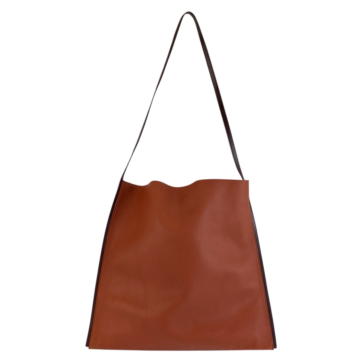 JIL SANDER ジルサンダー ブラウン レザー ショルダーバッグ トートバッグ 603966 【中古】