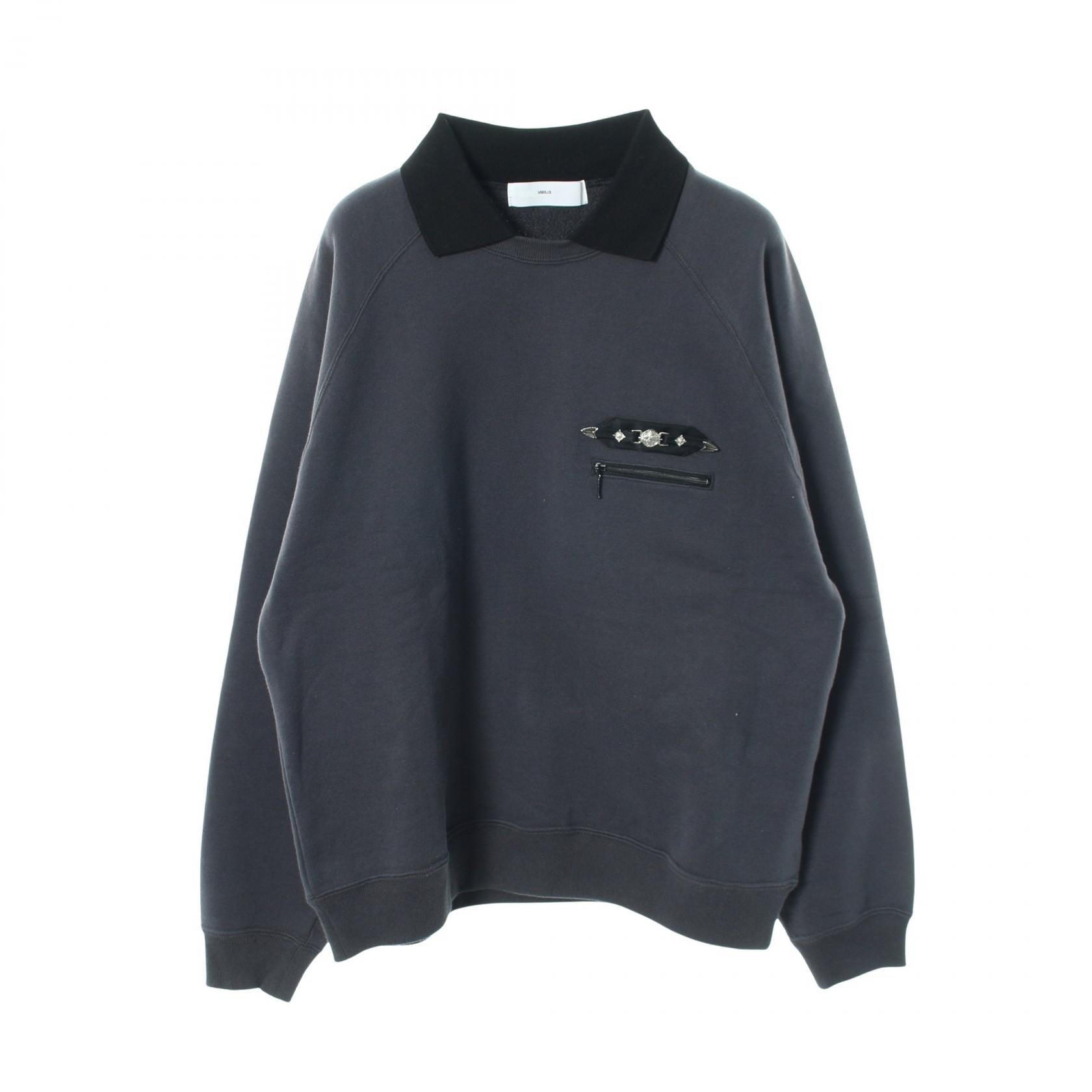 トーガビリリース TOGA VIRILIS POLO COLLAR SWEATSHIRT スウェット 衣料品 トップス コットン メンズ グレー系 / ブラック系 【中古】