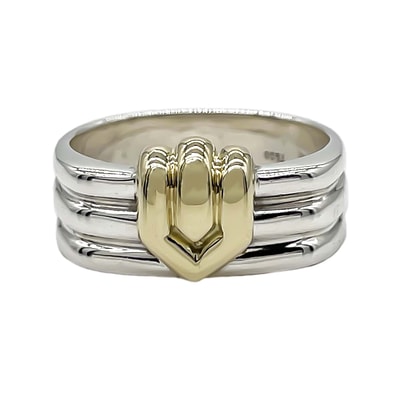 TIFFANY&Co. ティファニー グルーブド シグネチャー リング・指輪 ヴィンテージ SV925 750 14.5号 シルバー 新品仕上済 メンズ 【中古】