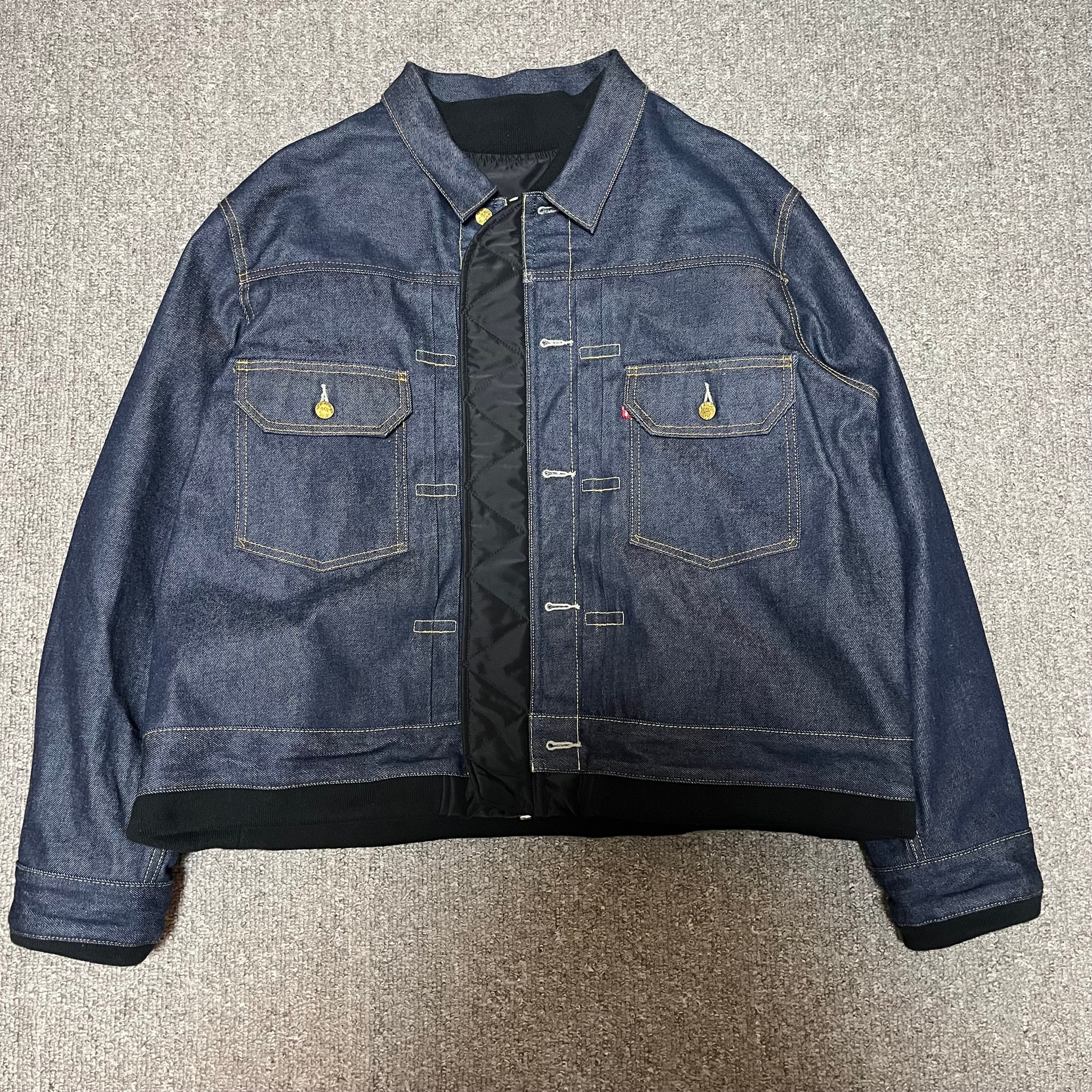sacai x Levi's Men's Denim x Nylon Twill Reversible Blouson "Indigo/Black"