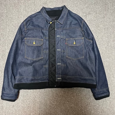 sacai x Levi's Men's Denim x Nylon Twill Reversible Blouson "Indigo/Black"