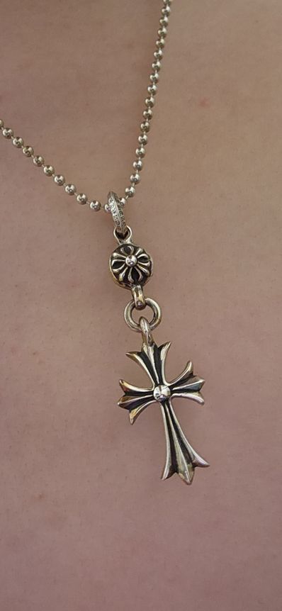 Chrome Hearts 1 Ball Tiny CH Cross Charm "Silver"