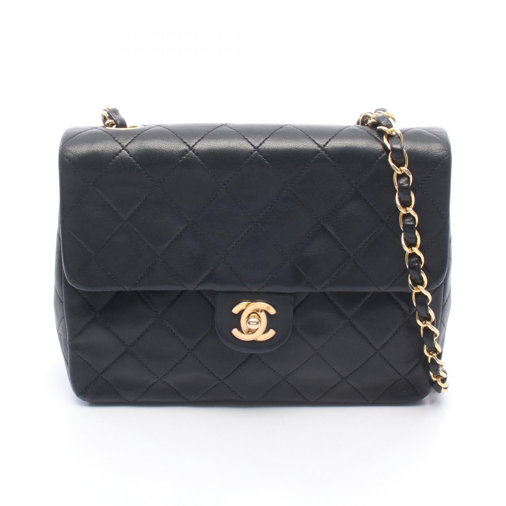 シャネル CHANEL ミニマトラッセ20 ショルダーバッグ バッグ ラムスキン(羊革) レディース ブラック系 【中古】