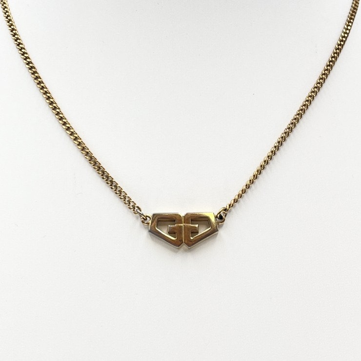 GIVENCHY(ジバンシィ)Gロゴ ヴィンテージ ネックレス ゴールドカラー チェーン ネックレス レディース 【中古】