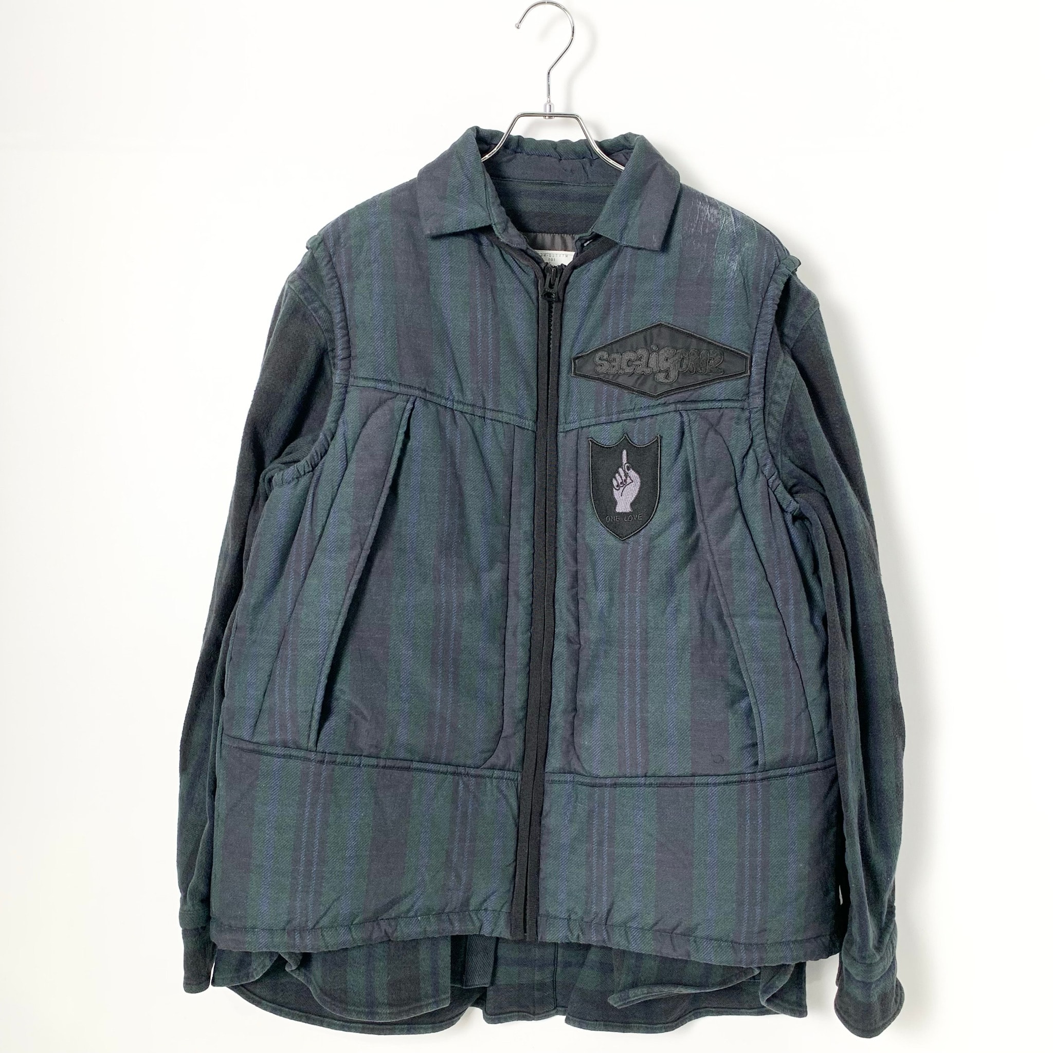 sacai x Gonz Multi Patch Plaid Shirt "Black"