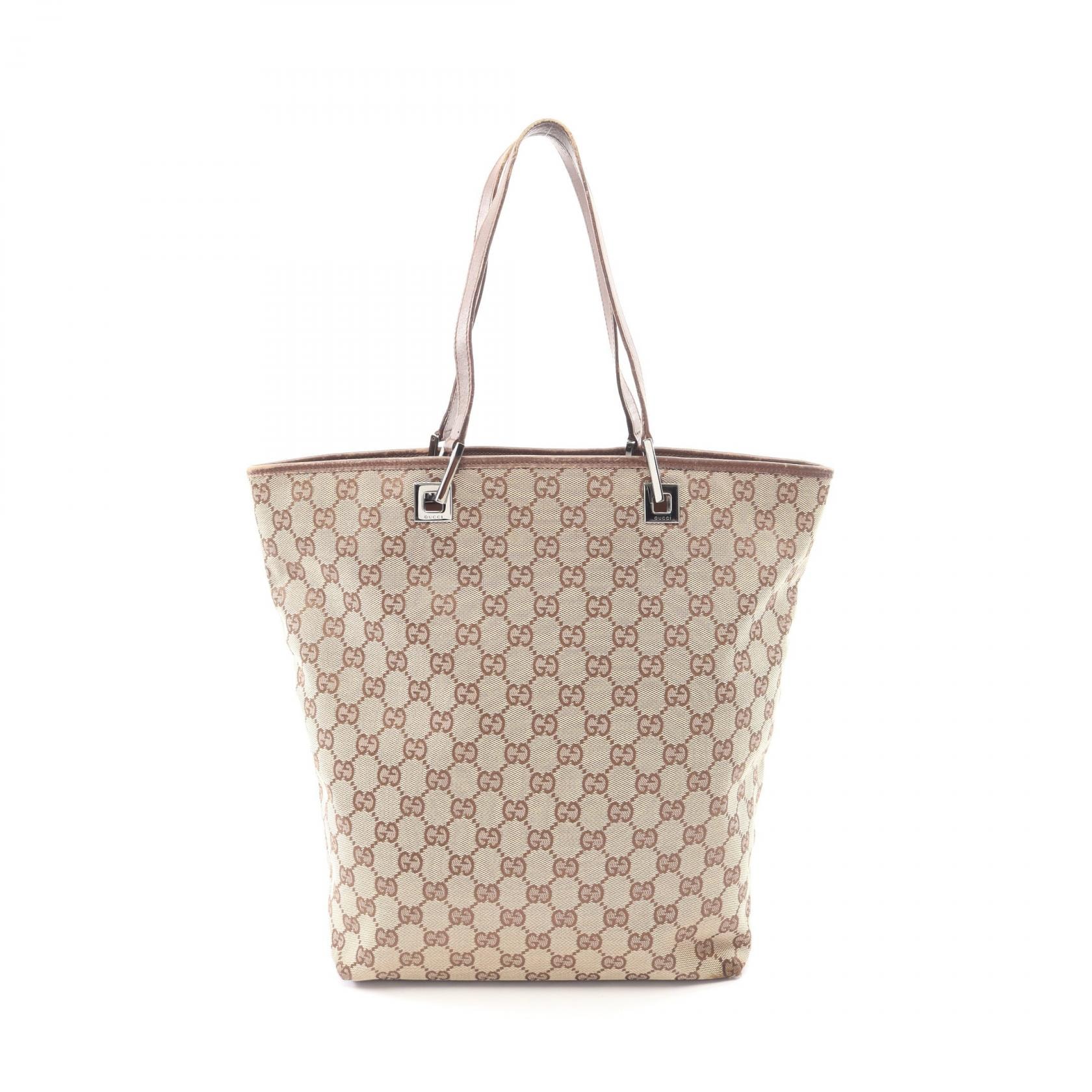 グッチ GUCCI GGキャンバス トートバッグ バッグ キャンバス レザー レディース ベージュ系 / ブラウン系 31243 【中古】