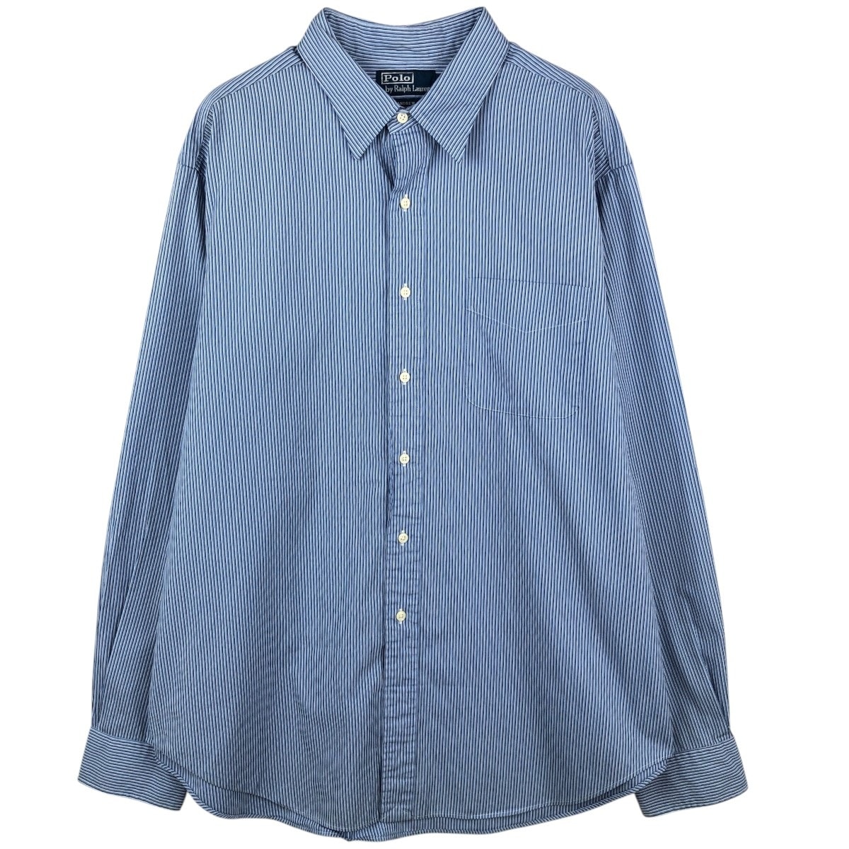 古着 ラルフローレン Ralph Lauren POLO by Ralph Lauren andrew classic fit 長袖 ストライプシャツ メンズXL相当/eaa666365