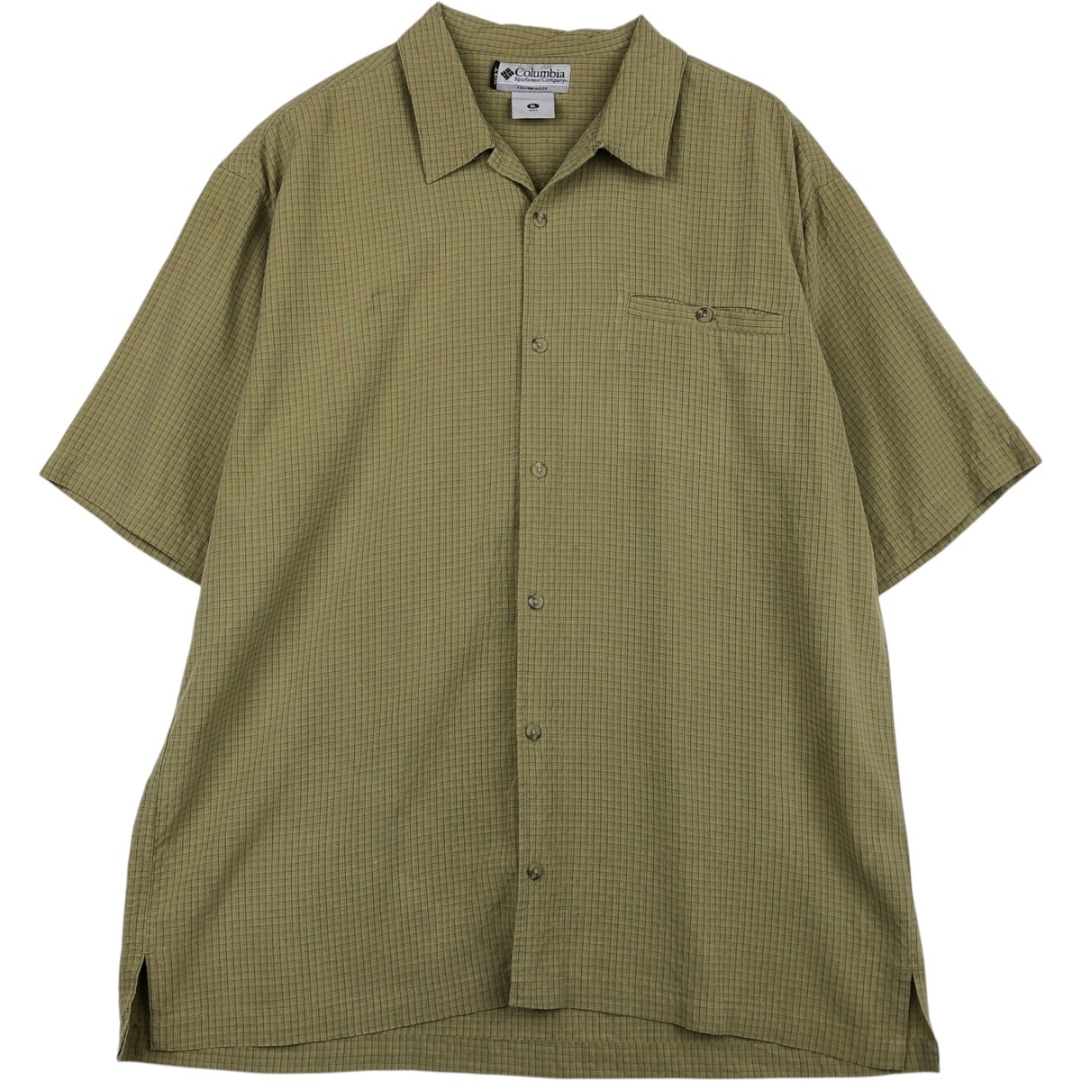 古着 00年代 コロンビア Columbia チェック柄 半袖 オープンカラー シャツ ボックスシャツ メンズXL相当/rab182128