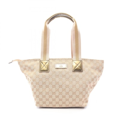 グッチ GUCCI GGキャンバス トートバッグ バッグ キャンバス パテントレザー レディース ベージュ系 / ゴールド系 131230 【中古】