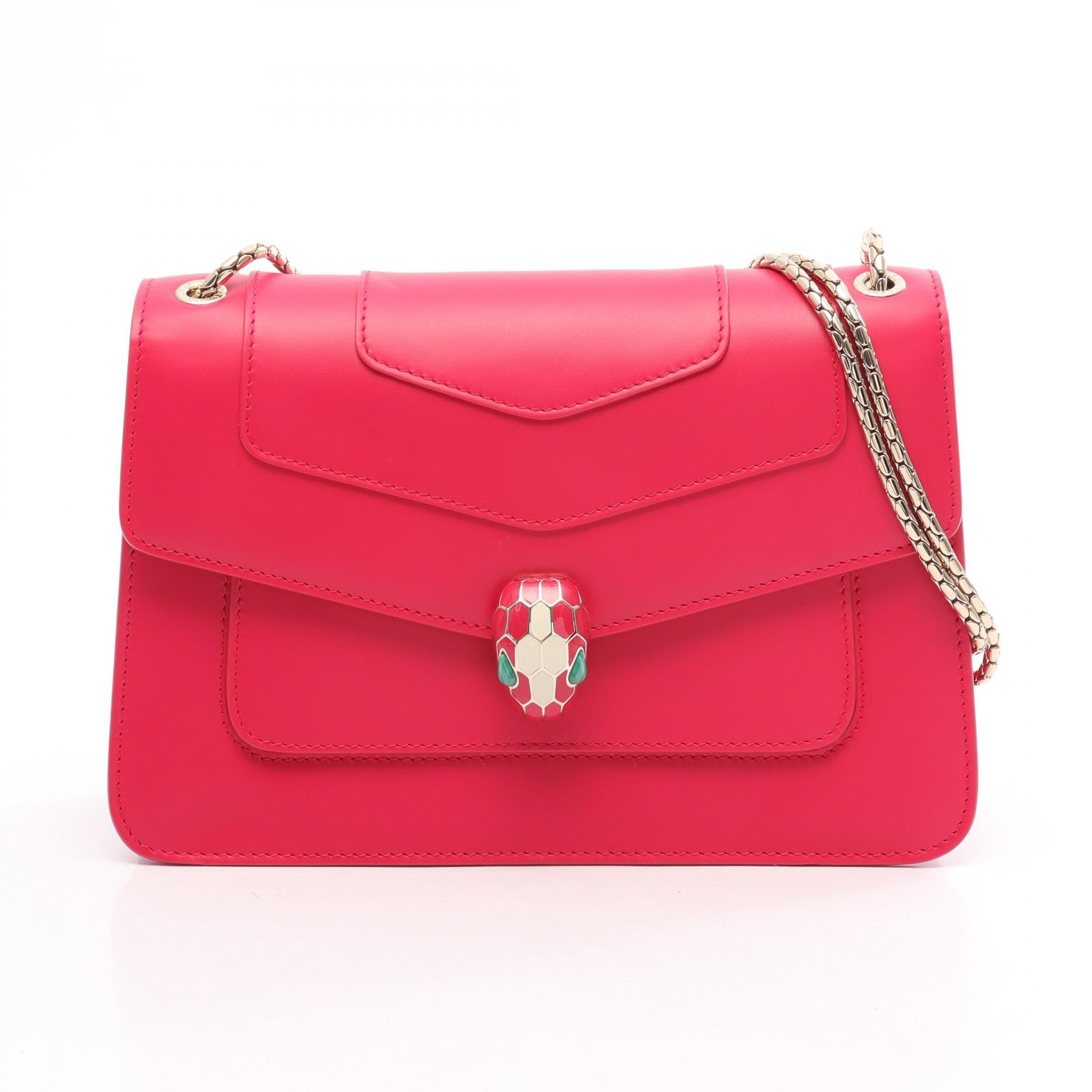 ブルガリ BVLGARI セルペンティ フォーエバー ショルダーバッグ バッグ レザー レディース ピンク系 【中古】