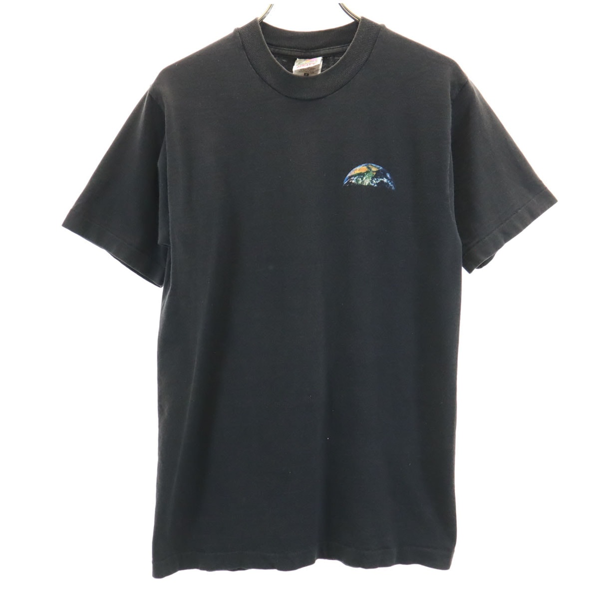 FRUIT OF THE LOOM フルーツオブザルーム 00s オールド バックプリント 宇宙 半袖 Tシャツ S ブラック シングルステッチ