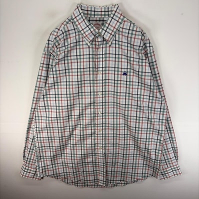 古着 ブルックスブラザーズ Brooks Brothers 長袖シャツ MADISON ワンポイントロゴ 1818 L ホワイト系 チェック メンズ