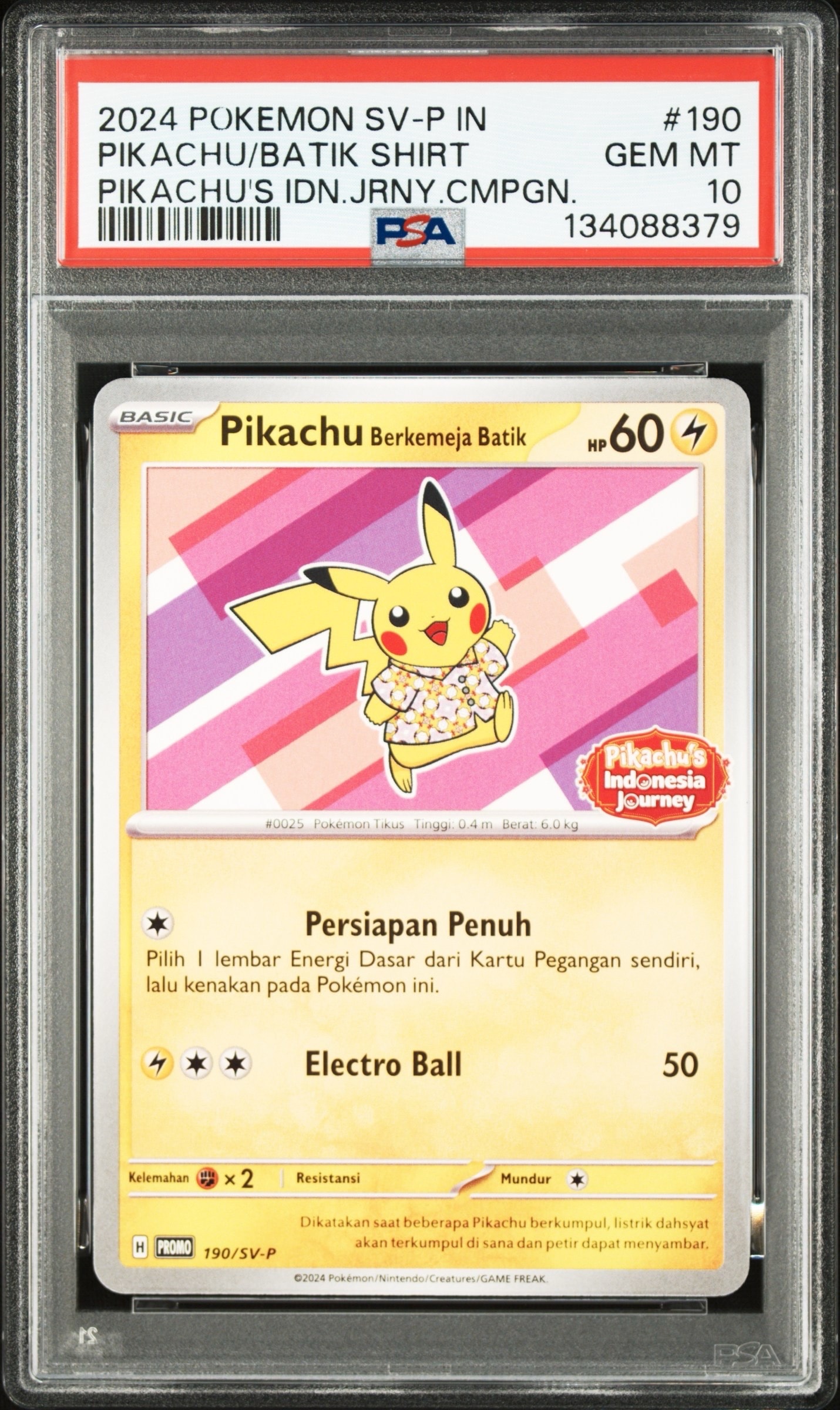 状態A】バティックシャツを着たピカチュウ (フラワーピカチュウ柄) P