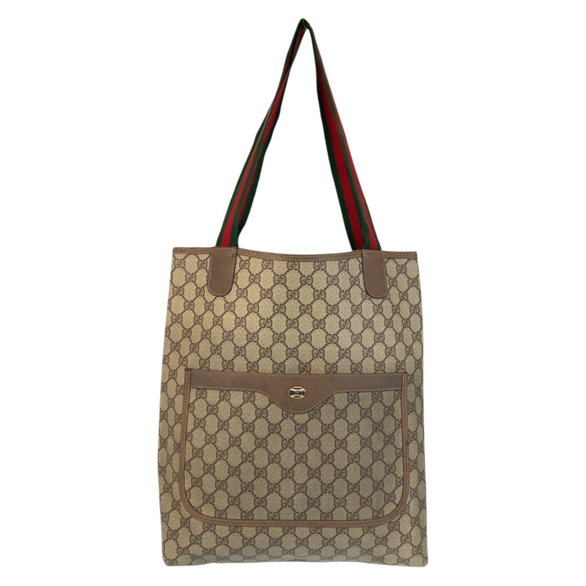 GUCCI グッチ ヴィンテージ シェリーライン オールドグッチ ベージュ ブラウン GGスプリームキャンバス レザー/ トートバッグ ショルダーバッグ 506468 【中古】