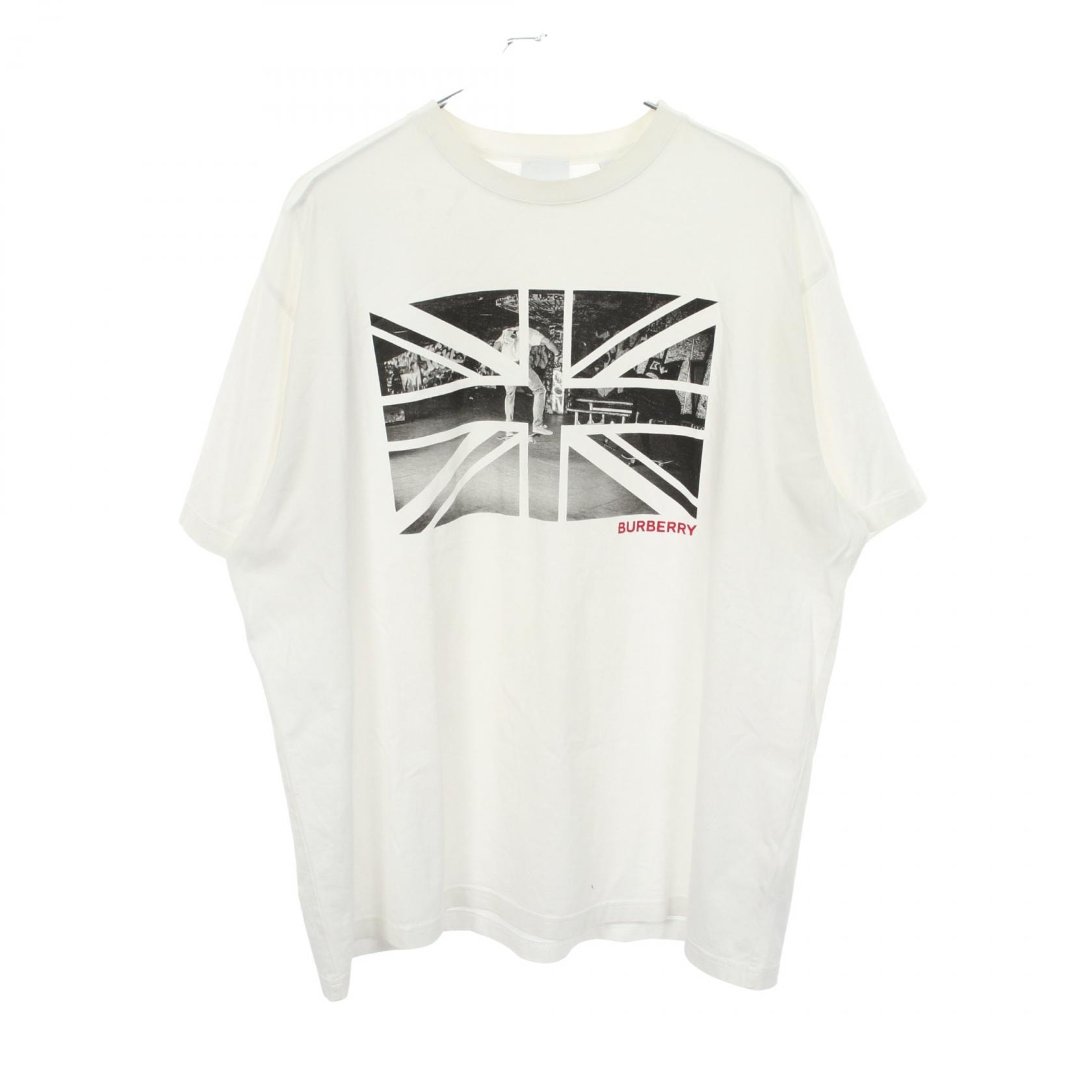 バーバリー BURBERRY プリント 半袖Tシャツ 衣料品 トップス コットン メンズ ホワイト系 / ブラック系 8016702 【中古】