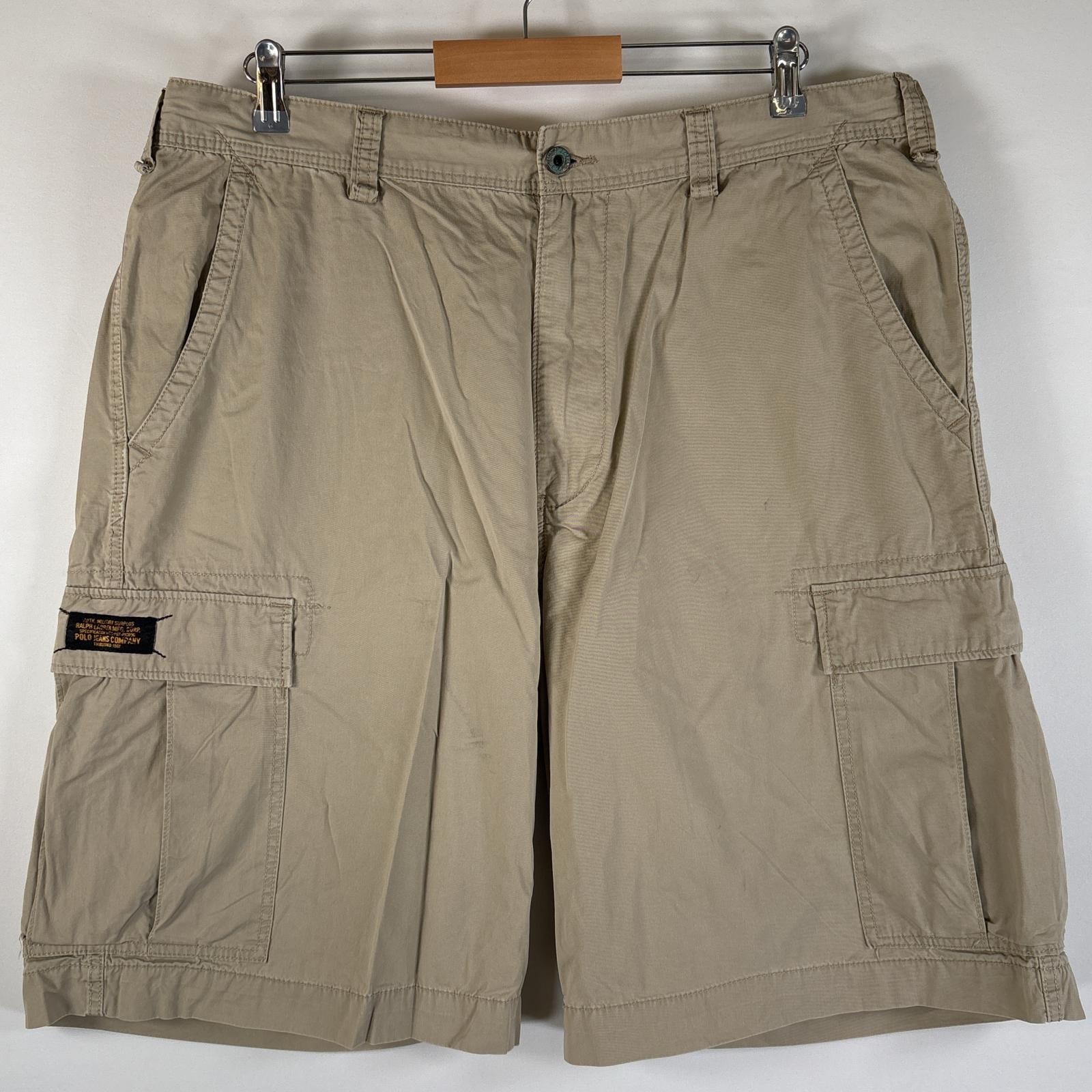 古着 ポロジーンズ POLO JEANS ショートパンツ カーゴパンツ カーゴショーツ 大きいサイズ ラルフローレン w40  ベージュ メンズ