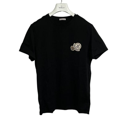 MONCLER Double Logo Patch Cotton T-Shirt "Black"