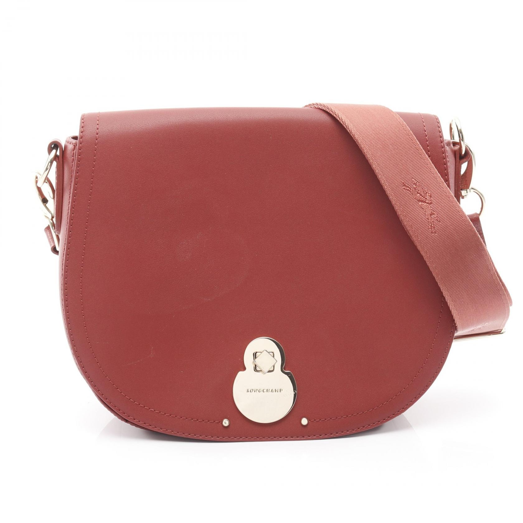 ロンシャン Longchamp カヴァルケード ショルダーバッグ バッグ レザー レディース レッド系 【中古】