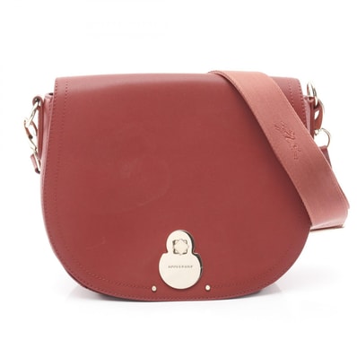 ロンシャン Longchamp カヴァルケード ショルダーバッグ バッグ レザー レディース レッド系 【中古】