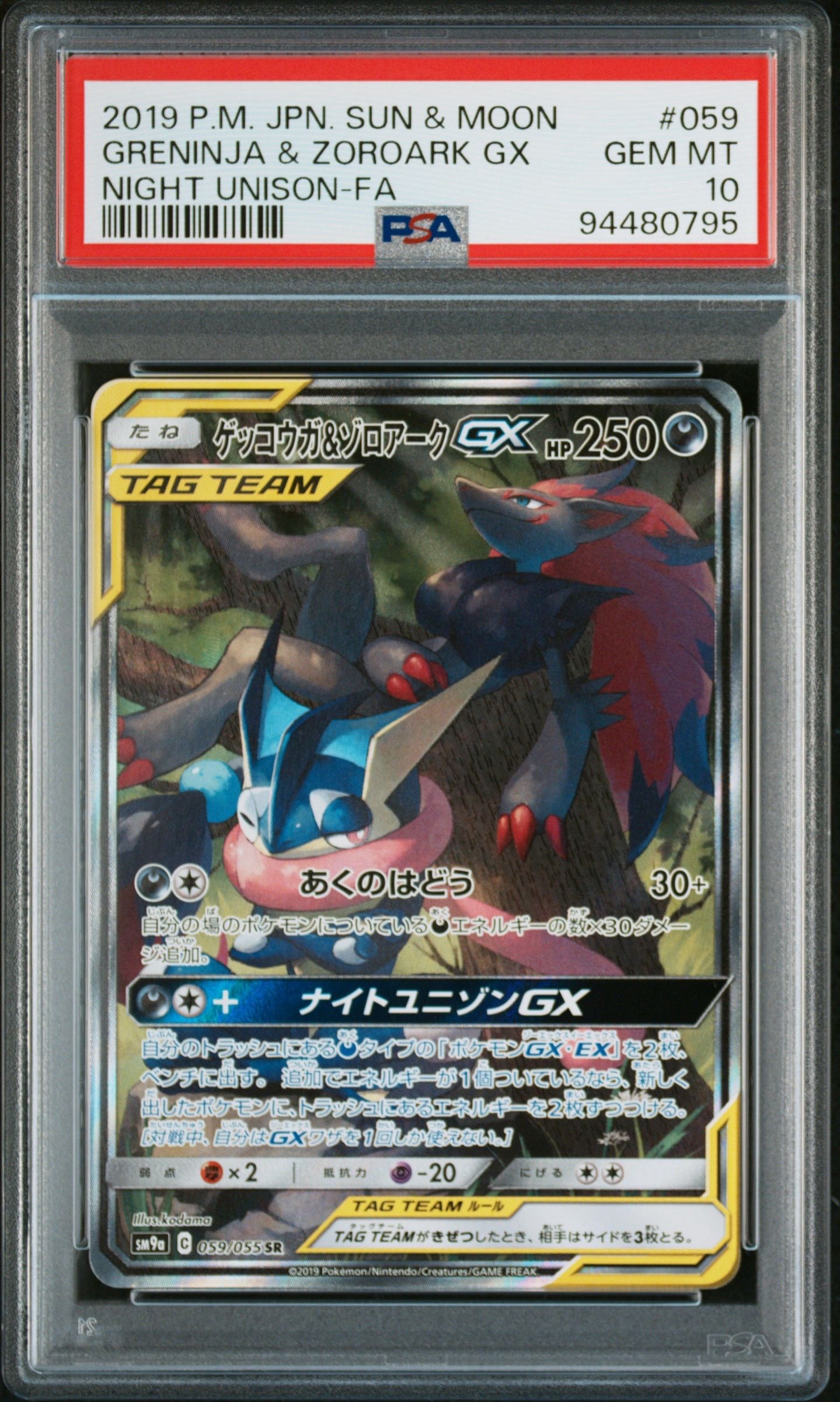 ゲッコウガ&ゾロアークGX SR: SA[SM9a 059/055](強化拡張パック「ナイトユニゾン」)