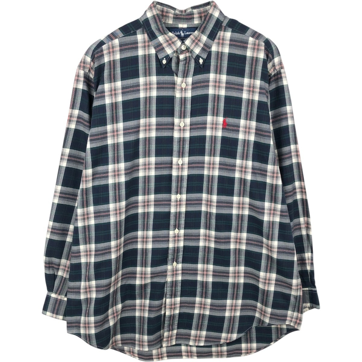 古着 ラルフローレン Ralph Lauren BLAKE 長袖 ボタンダウンチェックシャツ メンズL相当/eaa662097