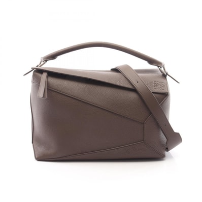 ロエベ LOEWE パズルエッジ ラージ 2WAY ハンドバッグ バッグ レザー レディース ブラウン系 【中古】