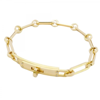 【6jdb0415-09】エルメス ブレスレット ケリーシェーヌPM 6PD K18YG イエローゴールド ダイヤモンド【中古】メンズ レディース ユニセックス