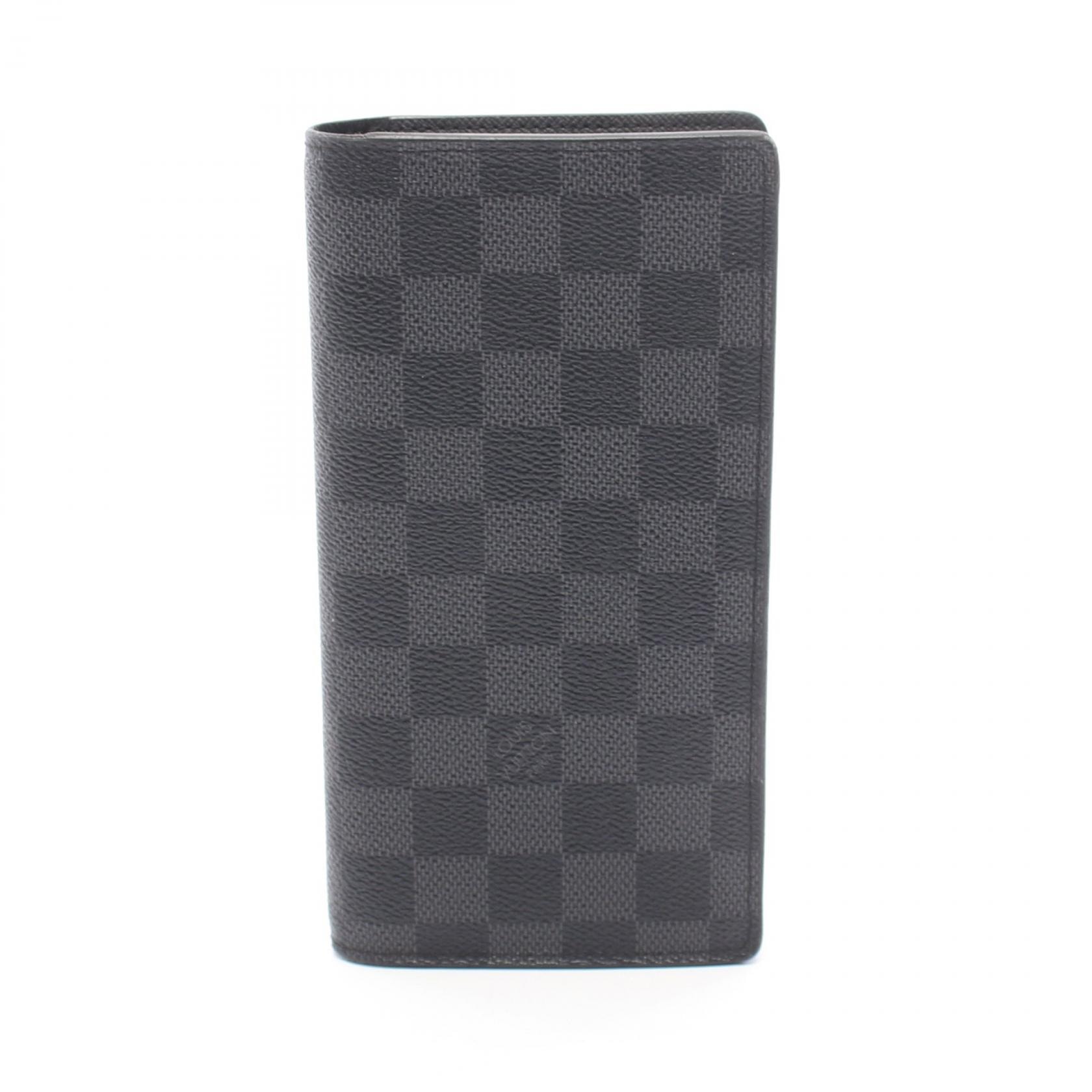 ルイ・ヴィトン LOUIS VUITTON ポルトフォイユ ブラザ ダミエグラフィット 二つ折り長財布 財布 PVCコーティングキャンバス ダミエ・グラフィット メンズ ブラック系 N62665 【中古】