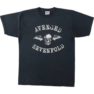 古着 00年代 ヘインズ Hanes HEAVYWEIGHT AVENGED SEVENFOLD アヴェンジドセヴンフォールド バンドTシャツ バンT メンズM相当/eaa636459