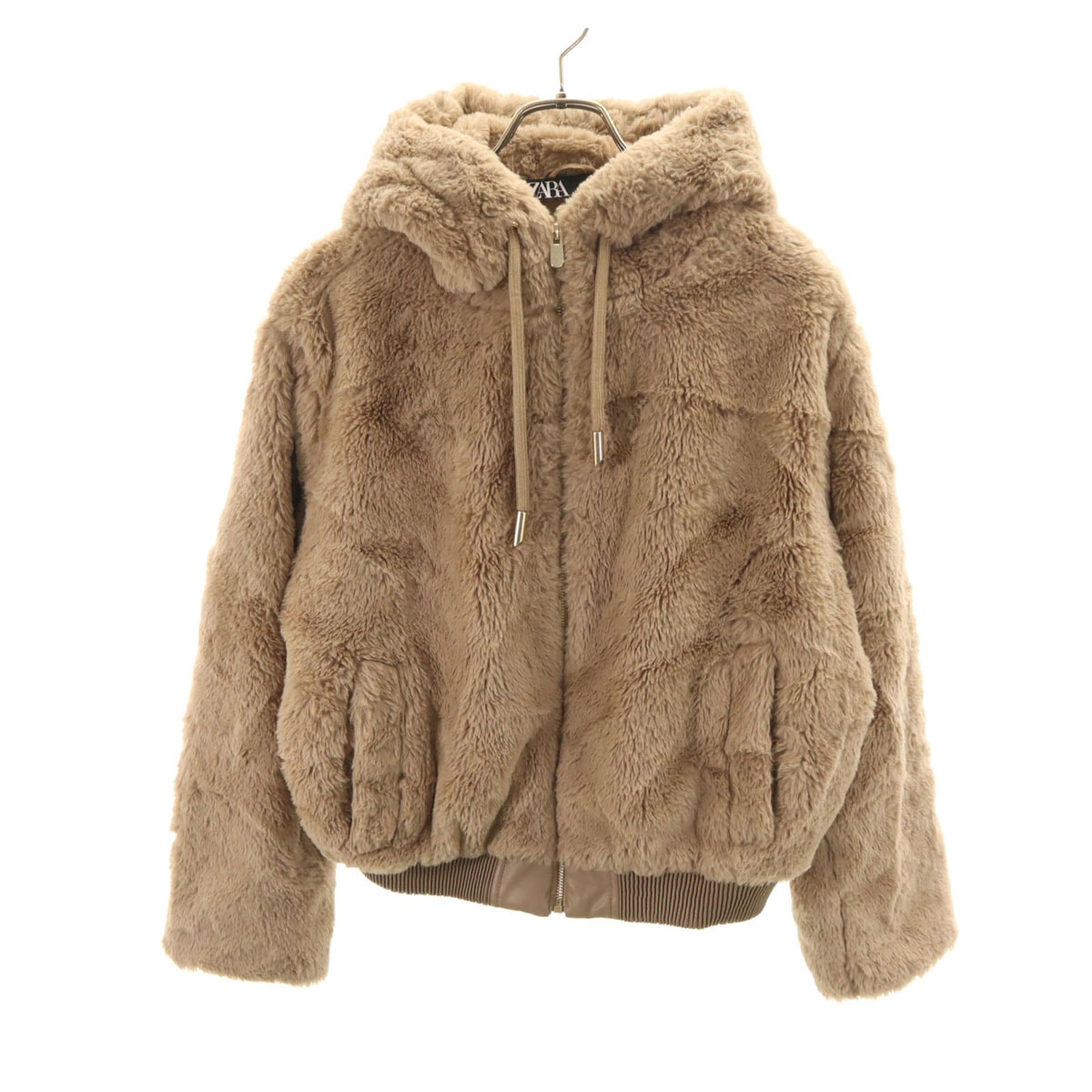 ZARA ザラ ファー パーカー S ベージュ