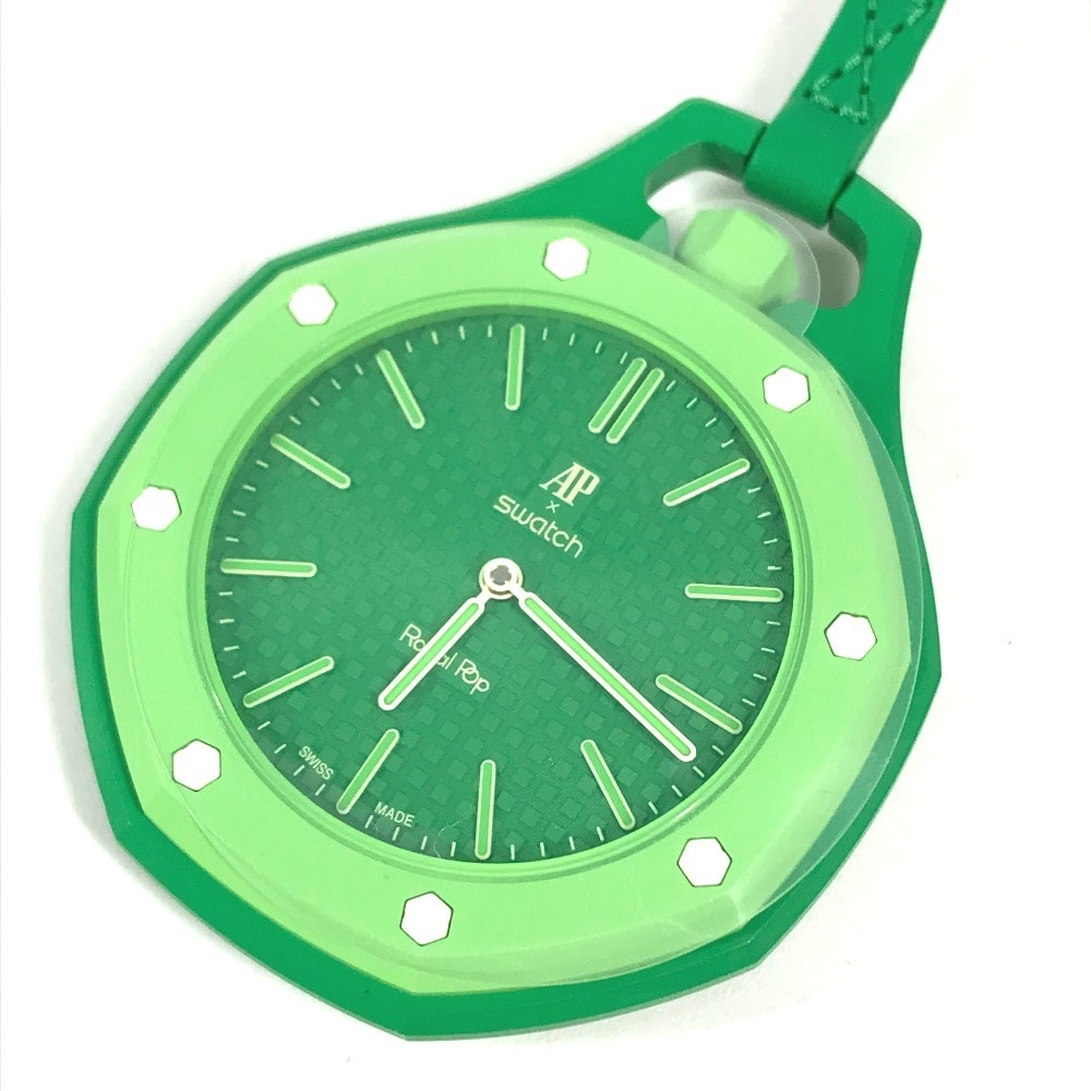 スウォッチ Swatch スウォッチ x オーデマピゲ ロイヤルポップ ポケットウォッチ SSX03G100N Audemars Piguet 手巻き 時計 チャーム 懐中時計 セラミック グリーンエイト グリーン 新品