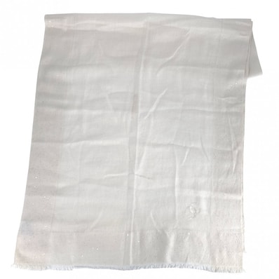 CHANEL シャネル ストール スパンコール ファッションアイテム ストール 大判 ココマーク シルク カシミヤ リネン コットン アイボリー レディース【中古品】