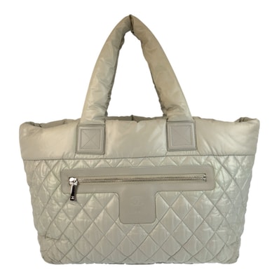 CHANEL シャネル ココクーン グレー シルバー金具 ナイロン トートバッグ ショルダーバッグ 505120 【中古】
