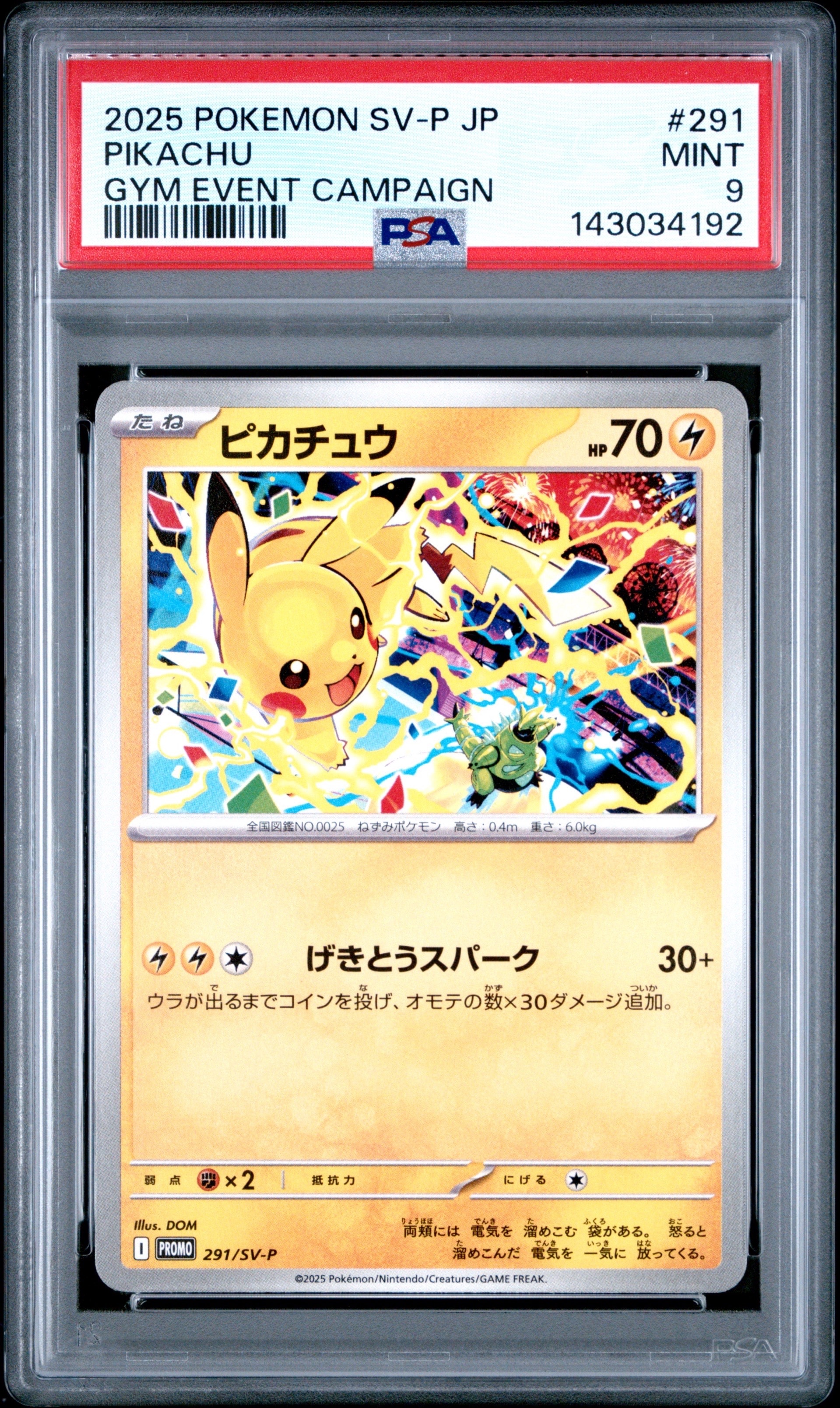 PSA10】ピカチュウ P [SV-P 291](プロモーションカード「SV-P」) 1枚の
