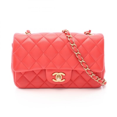 シャネル CHANEL ミニマトラッセ20 ショルダーバッグ バッグ ラムスキン(羊革) レディース レッド系 A69900 【中古】