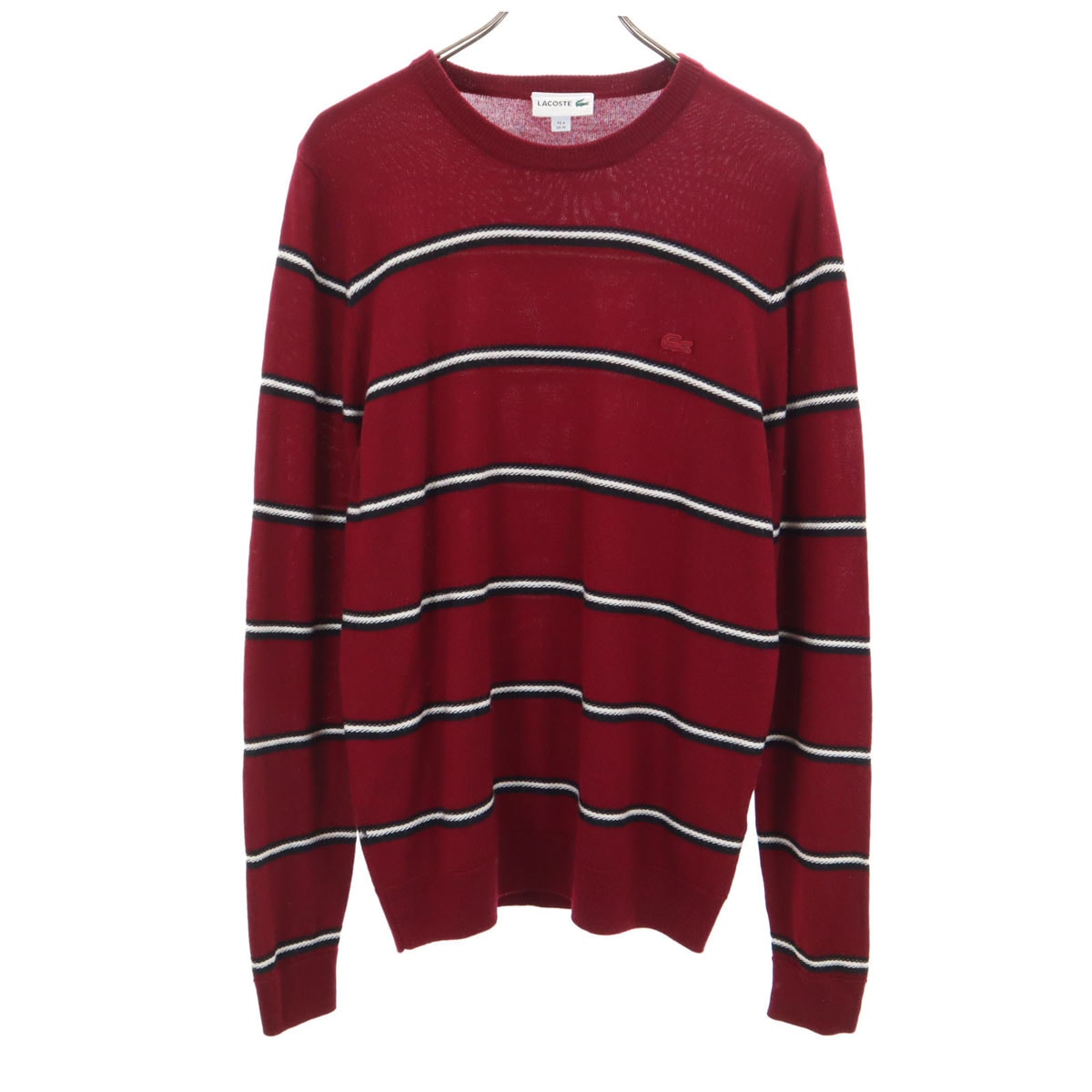 LACOSTE ラコステ ウール 長袖 セーター M ボルドー系 ニット