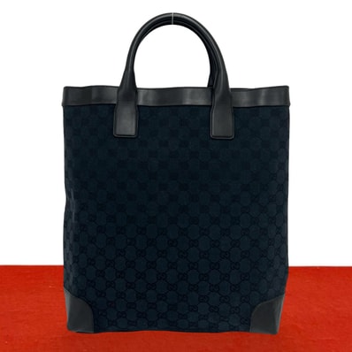 GUCCI グッチ GG 柄 キャンバス レザー トートバッグ ブラック
66727