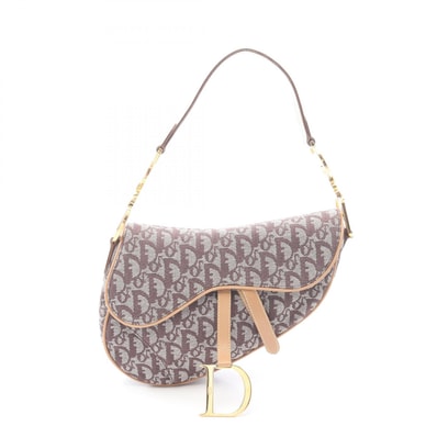 ディオール Dior SADDLE サドル トロッター ハンドバッグ バッグ キャンバス レザー レディース ブラウン系 / ベージュ系 【中古】