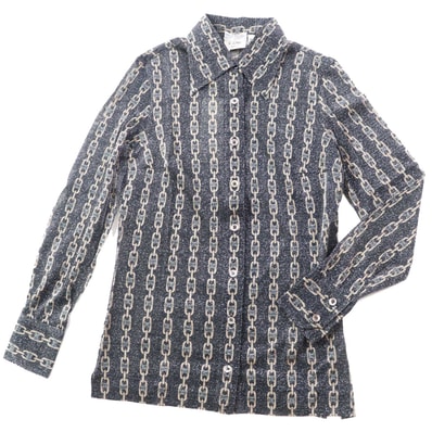 未使用品 セリーヌ
長袖シャツ ブラック ベージュ レディース 38