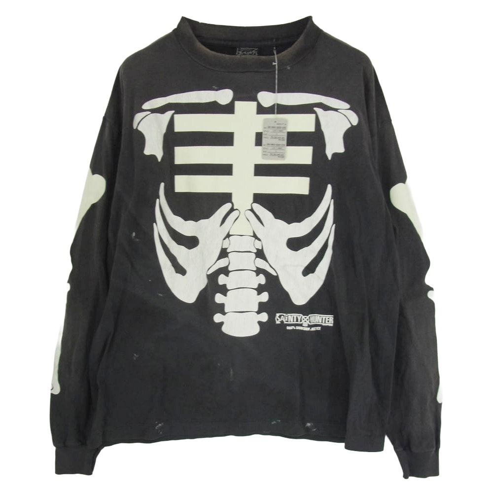 SAINT MICHAEL セントマイケル Tシャツ 26SS SM-MK8-0000-C30 BH_LS T-SHIRT/BONE 長袖 ロングスリーブ Tシャツ ロンT カットソー チャコール系 L【美品】【中古】